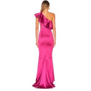 Michael Costello Joey gown in Magenta from Revolve